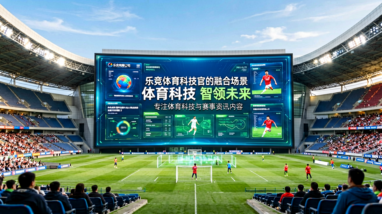 乐竞体育科技官网首页，现代化体育场馆与数字数据大屏的融合场景